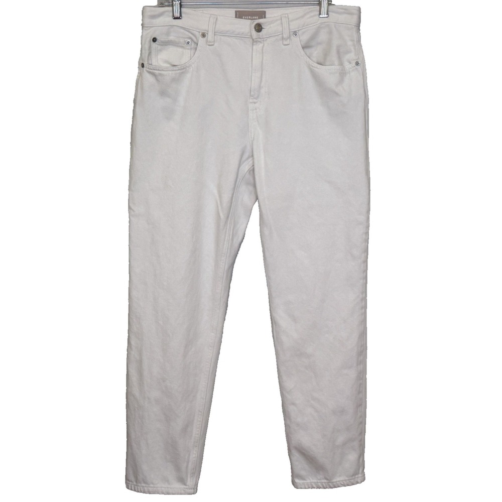 Everlane The Summer Jean Womens Size 29 Reg Off White High Rise Tapered Leg Crop
